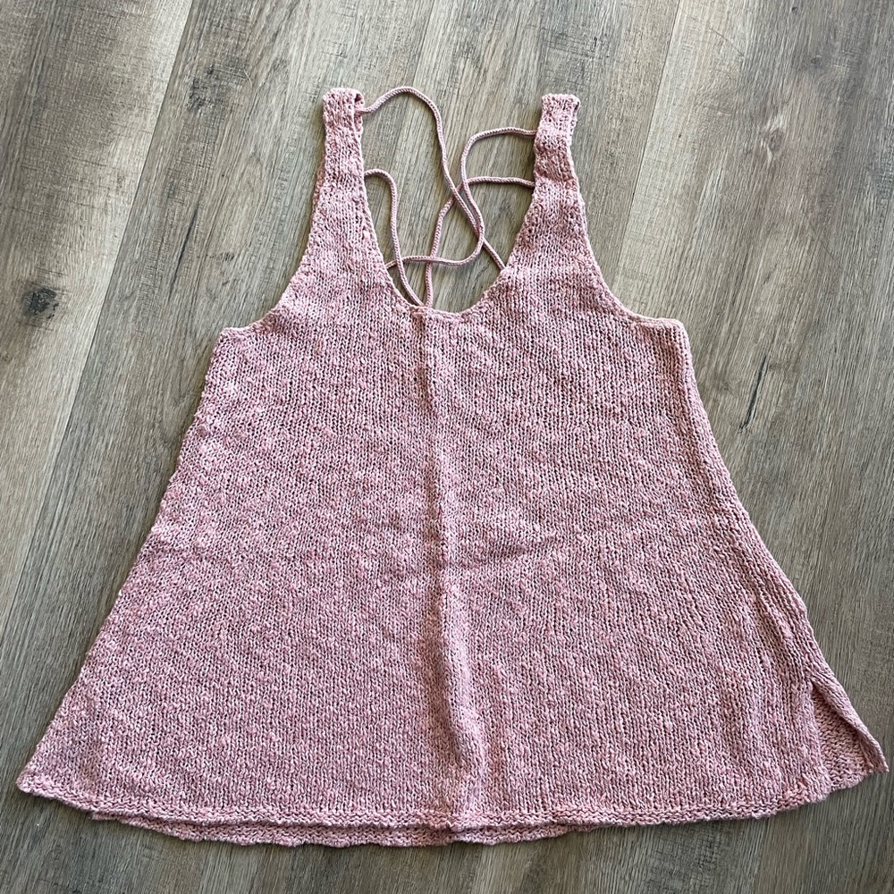 American Eagle Outfitters Pink Knit Sweater Tank Top